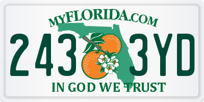 FL license plate 2433YD