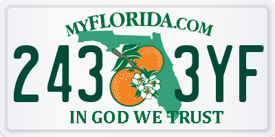 FL license plate 2433YF