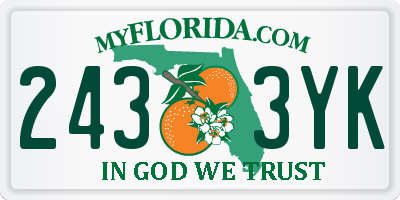 FL license plate 2433YK