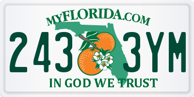 FL license plate 2433YM