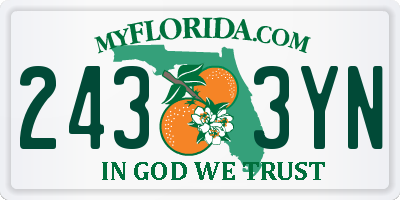 FL license plate 2433YN
