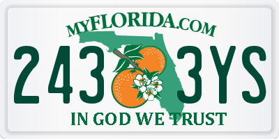 FL license plate 2433YS