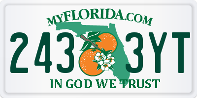 FL license plate 2433YT