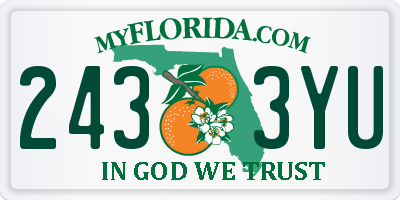 FL license plate 2433YU
