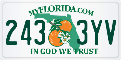 FL license plate 2433YV