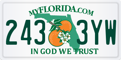 FL license plate 2433YW