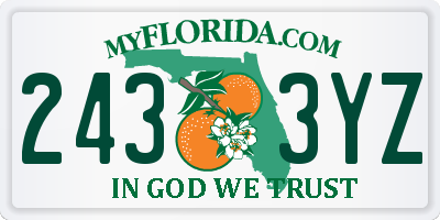 FL license plate 2433YZ