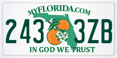 FL license plate 2433ZB