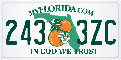 FL license plate 2433ZC