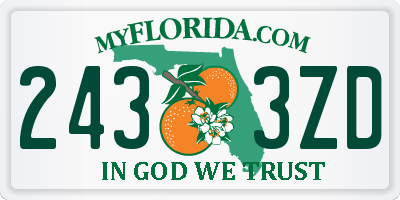 FL license plate 2433ZD