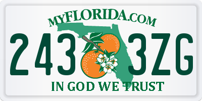 FL license plate 2433ZG