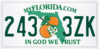 FL license plate 2433ZK