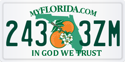 FL license plate 2433ZM