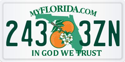 FL license plate 2433ZN