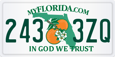 FL license plate 2433ZQ