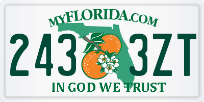 FL license plate 2433ZT