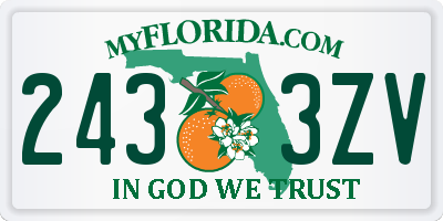 FL license plate 2433ZV