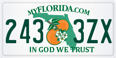 FL license plate 2433ZX