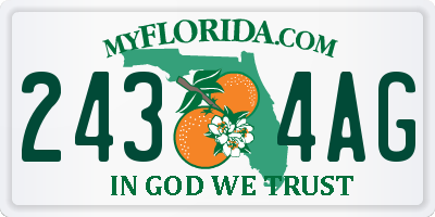 FL license plate 2434AG
