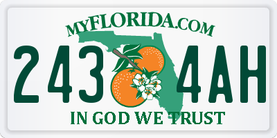 FL license plate 2434AH