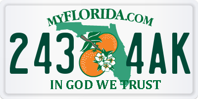 FL license plate 2434AK