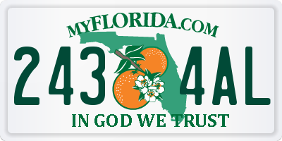 FL license plate 2434AL