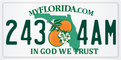 FL license plate 2434AM