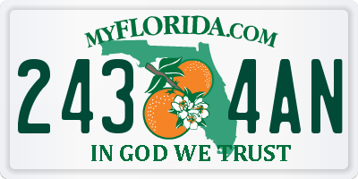 FL license plate 2434AN