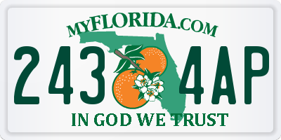 FL license plate 2434AP