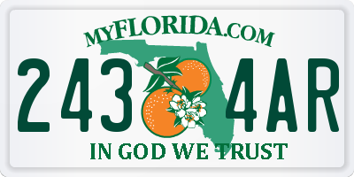 FL license plate 2434AR