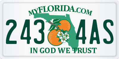 FL license plate 2434AS