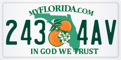 FL license plate 2434AV