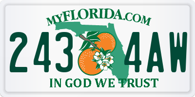 FL license plate 2434AW