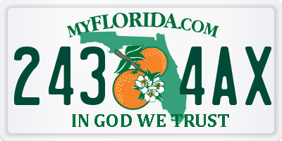 FL license plate 2434AX