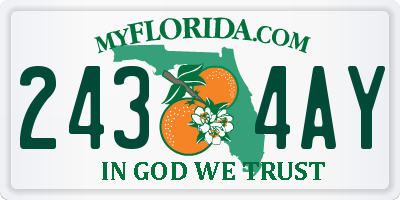 FL license plate 2434AY