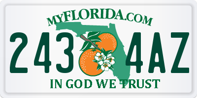 FL license plate 2434AZ