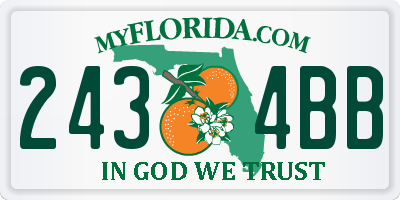 FL license plate 2434BB
