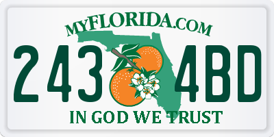 FL license plate 2434BD