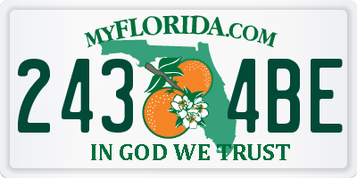 FL license plate 2434BE