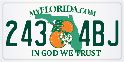 FL license plate 2434BJ