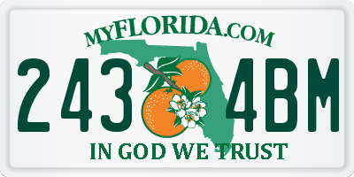 FL license plate 2434BM