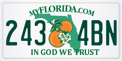 FL license plate 2434BN