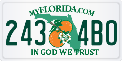 FL license plate 2434BO