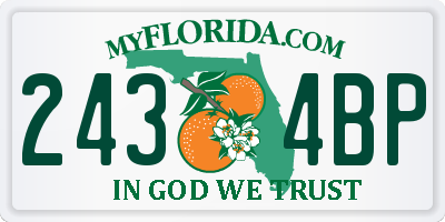 FL license plate 2434BP