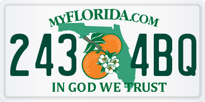 FL license plate 2434BQ