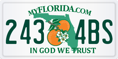 FL license plate 2434BS