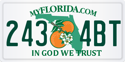 FL license plate 2434BT