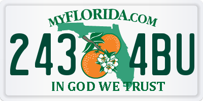 FL license plate 2434BU