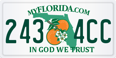 FL license plate 2434CC