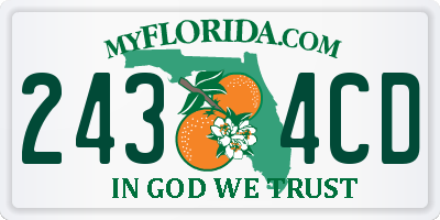 FL license plate 2434CD